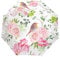 Jeansame Regenschirm mit Rosenmotiv, Pfingstrose, Rotkehlchen, Vögel, Blumen, Frühling, faltbar, kompakt, automatisch, für Damen, Herren, Kinder, Jungen, Mädchen, multi, auto open close umbrella,