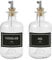Lifestyle Lover Ölivenöl und Essig Spender, Apotheker Glasflasche mit Ausgießer aus Edelstahl für Öl & Essig (Oil & Vinegar Schwarz/Weiß, 350ml)