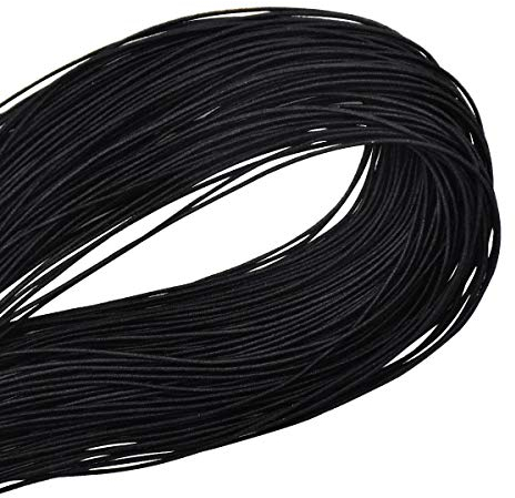Elastisches Seil Gummiband Schwarz Elastische Schnüre für Armbänder Gummikordel für Perlen Kordel Elastische Gummischnur für Halsketten Schmuck Herstellung Haarband und DIY Basteln 100m x 0,8mm