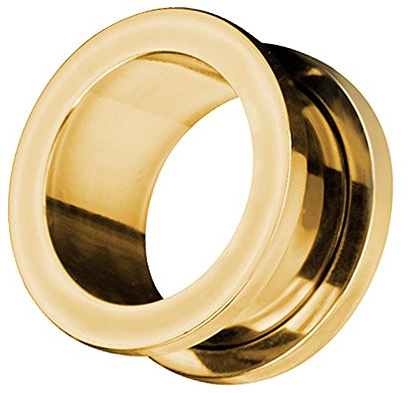 Taffstyle Flesh Tunnel Ohr Piercing Ear Plug Ohrpiercing Schraub Edelstahl Schraubverschluss Einfach Creole 8 mm Gold
