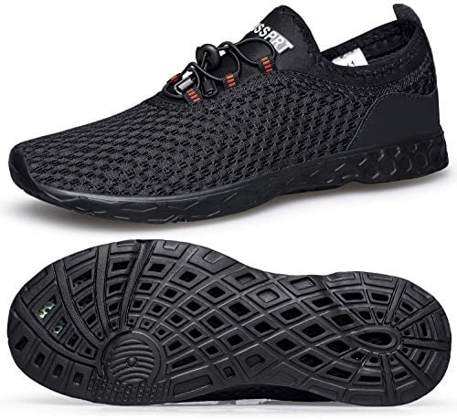 DOUSSPRT Men's Water Shoes Quick Dry for Beach Swim Pool Fishing Allblack