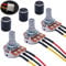 Taiss/3 Stück 5K Ohm Linear Taper Drehpotentiometer WH148 B5K 3 Pin mit XH2.54-3P Anschlusskabel Kabel + Schwarzer Knopf Abdeckkappe 148-5k-BKL