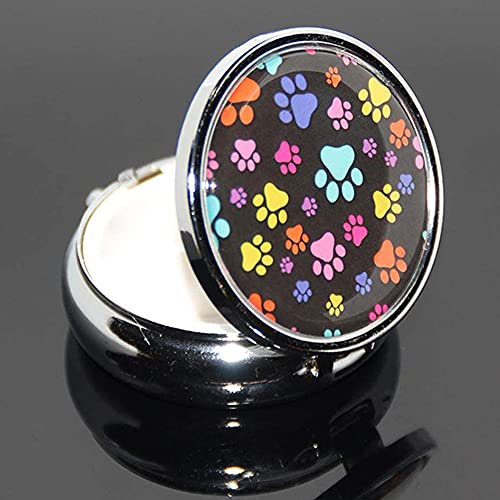Metall Pillendose Rund, 3 Fächer Tragbare Reise Pille Tablet Container Pillenbox, 50mm Mini Pillenetui Medikamentenbox Organisator