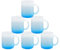 MR.R 11 oz Lot de 6 tasses en verre bleu dépoli pour sublimation, tasses à café avec poignée pour transfert de revêtement thermique thermique