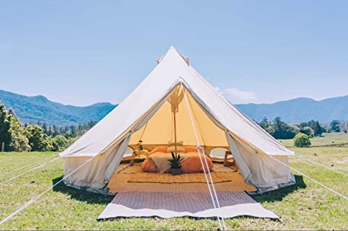 Outdoor Luxury Waterproof 3M/4M/5M/6M Canvas Bell Tent with Stove Hole Frame Glamping Tent For 3-10 Persons Camping