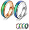 Bymivofun 2 Stück Stimmungsringe, Temperatur Emotion Ring, Edelstahl Farbwechsel Stimmung, für Freund Freundin Tägliche Party Geburtstag Valentinstag Jubiläum (Silber, Roségold, 58 (18.8))