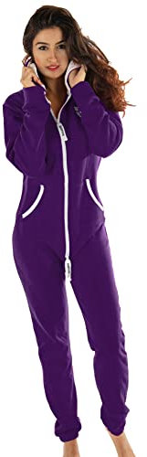 Hoppe Gennadi - Tuta da donna Onesie Jogger tuta da jogging – Slim Fit, Viola (Purple)., XXX-Large