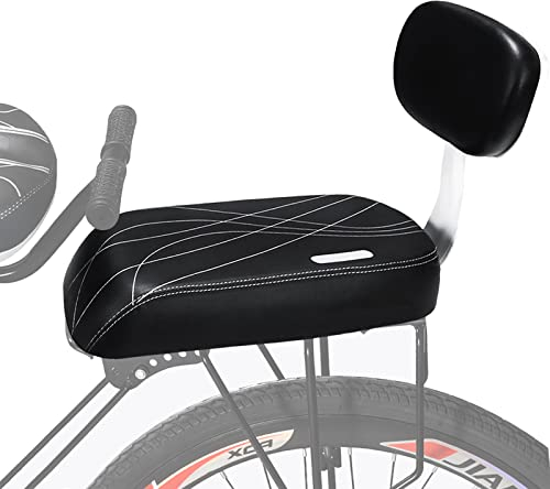 BAYINBROOK Seggiolino Bici Posteriore con Schienale Cuscino Portapacchi Bicicletta per Bambini Morbida Cuscino Posteriore Pieghevole Poggiapiedi e Bracciolo Set Accessori per Bicicletta