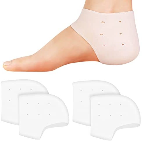 2 Pairs Silicone Heel Protectors, Soft Gel Heel Protectors for Blister Prevention, Heel Cups for Plantar Fasciitis Heel Pain Relief, Heel Sleeves Ankle Protectors Suitable for Men and Women