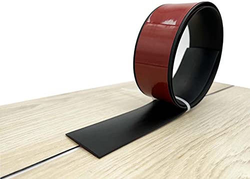 Übergangsleiste Selbstklebend,5m x 4 cm Profil Vinyl Übergangsleiste Bodenbelag Schwelle Übergang Streifen Fußboden Spalt Verbindungs für Türschwelle (Schwarz(5M))