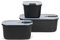 Mepal – Frischhaltedosen set 3-teilig EasyClip – Schüssel mit Deckel & Klickverschluss – Geeignet für Mikrowelle, Dampfgarer, Kühl- und Gefrierschrank – 2 x 450 ml + 1000 ml – Nordic black