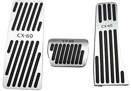 DOUZLE Hochwertiger Edelstahl rutschfeste rostfreie verschleißfeste Pedalschutzabdeckung Auto Pedale, Für Mazda CX60 CX-60 cx60 2022 Interieur Auto Zubehör,Silver