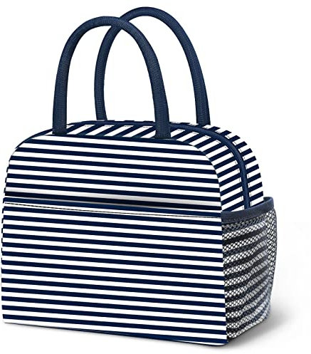 DALINDA Lonchera para mujeres y hombres, reutilizable, aislada, a prueba de fugas, bolsa térmica para alimentos, alta capacidad para viajes, trabajo, picnic, azul marino