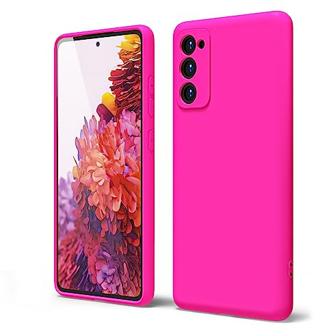 oakxco für Samsung Galaxy S20 Fe Hülle Silikon Case mit Kameraschutz, Ultra Dünn Bunt Handyhülle Mädchen, Einfarbig Handy Hülle Slim Schutzhülle, Matt TPU Weich Gummi Silikonhülle, Neon Hot Pink