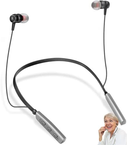 CESLIFF Wireless Rechargeable Hearing Amplifiers - Neckband Amplifier for Adults, Seniors - Noise Canceling, No Whistling, 2 Modes, 5 Volume Control