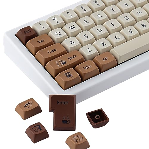 JakeTsai 138 Tasten PBT-Tastenkappen, XDA-Profil-Tastenkappen, Farbsublimation, maßgeschneidertes ANSI-Layout, Tastenkappen-Set, kompatibel mit Cherry MX Switches mechanischen Tastaturen