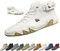 Uomo Stivali Alti in Pelle Scamosciata Fatti a Mano, Beck Scarpe Uomo Impermeabili Antiscivolo Leggere Traspiranti Stivali Uomo for l'escursionismo e la Guida (Color : Bianco, Size : 43 EU)