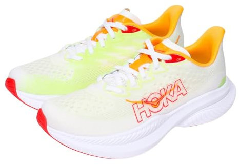 HOKA Damen Mach 6 Sneaker, Weiß/Salat, 37.5 EU