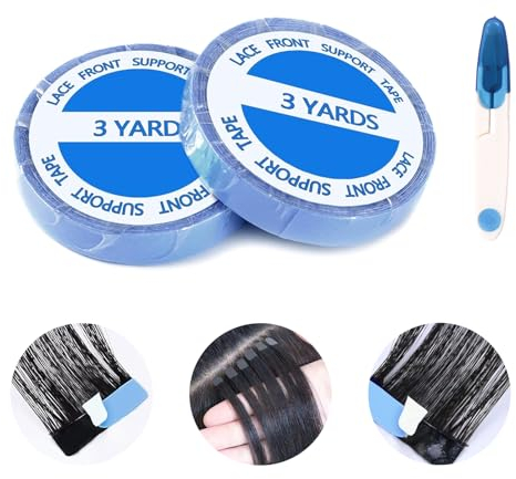 2 Rolle Tape Kleber Extensions, TPU-Material Tapes Klebestreifen Extensions Langanhaltendes Klebriges Tape,Wasserdicht Und Schweißfest Tape In Hair Extensions mit eine kleine Schere (0.8CM*3Yards)