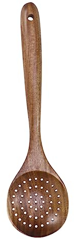 Cabilock Colador De Madera Utensilios De Madera Para Comer Familiar Espátula Cuchara Colador De Cocina Colador De Teca Utensilios Mango Largo Pala De Madera
