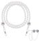 AOZUO Perlen Brillenketten Damen, rutschfest sturzsicher Brillenkette Universal Brillenband Brillenbänder Brillenbandhalter für Damen und Mädchen Sonnenbrillen Masken Halskette Umhängeband (Weiß)