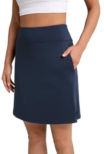 Jesself Damen Knielang Skort Hosenrock Beiläufig Reise Rock Arbeit Wanderrock mit Innenhose Perfekt für Sommersport Golf Tennis Radfahren Workout