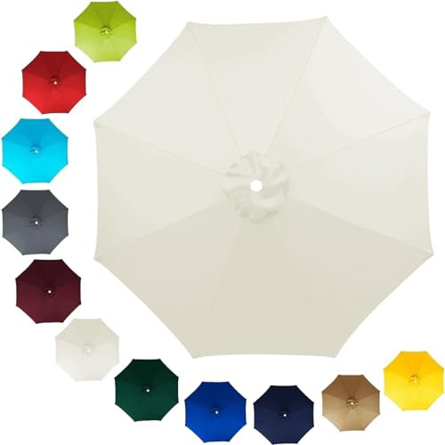 ELzEy Auvent de Remplacement pour Parasol de Terrasse de 2m/2.7m/3m Toile Parasol 6 Baleines 8 Baleines Housse de Rechange pour Jardin Plage Marché(Color:M2,Size:2.7m/8ribs)