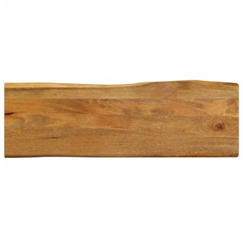 vidaXL Tischplatte, Holzplatte mit Baumkante, Massivholzplatte für Esstisch Couchtisch, Ersatztischplatte, 140x40x3,8cm Massivholz Mango
