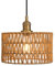 PathsOn Boho Rattan Ceiling Pendant Light Fitting, 1 Light Linen Woven Chandeliers Ceiling Light for Living Room Bedroom Kitchen Hallway Staircase Dining Room with Crafted Lampshade (Antique)