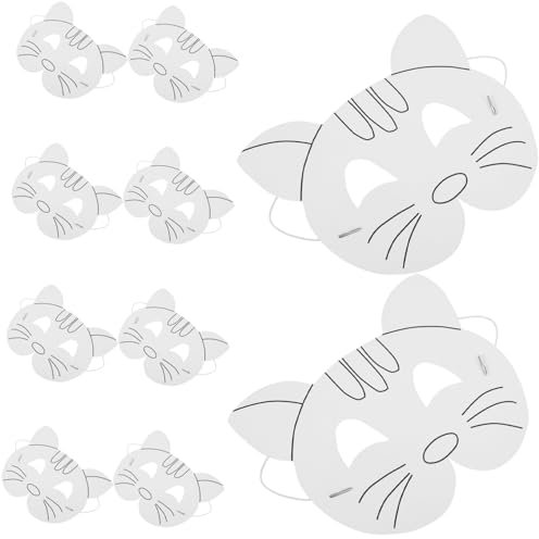 BESTonZON 10St Farbmaske kinder bastelset basteln für kinder kleidung kinder zum basteln kinder bastelmaterial für kinder augenklappe kinder Augenklappen leere Maske leere Papiermaske Weiß