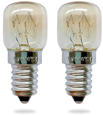 2 Stück Backofenlampe 15 W E14, T22 240V 300° Hitzebeständig Backofen Glühbirne, 2700K Warmes Weiß Dimmbar Glühbirne, 1200h Backofenlampe LED für Backofen, Kühlschrank, Mikrowelle, Salzlampe, Sauna