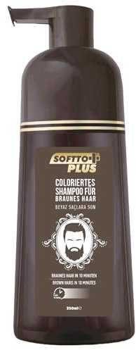 Softto+Plus Brown Hair Shampoo, Abdeckung weißer & grauer Haare in nur 10 Minuten