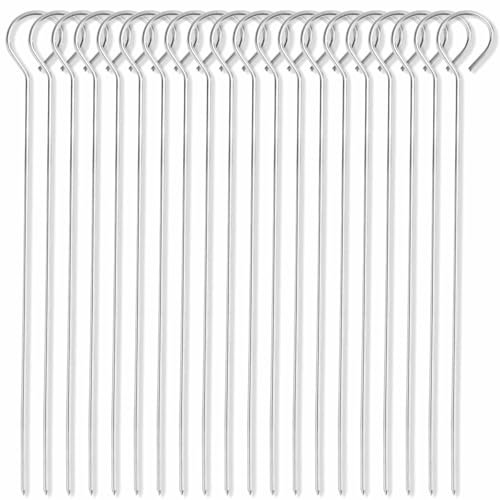 20pcs Brochettes de Dinde, Brochettes en Acier Inoxydable 15cm Brochettes de Kebab en Métal pour Griller Réutilisables Brochettes de Poulet Bâtonnets pour Barbecue Viande Grillée et Légumes