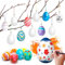 Sugiifamy Ostereier zum Aufhängen, 25 Plastikeier Ostereier zum Bemalen, Deko Ostereier Bemalen, Ostereier zum Aufhängen Draussen, Ostern Basteln Kinder für Osterdekoration