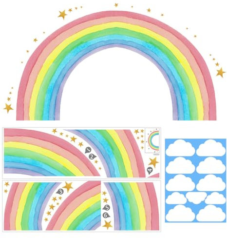2 Adesivi Murali Arcobaleno E 1 Adesivo Murale Nuvola, Simpatici Adesivi Murali, Adesivi Murali Autoadesivi, Decorazione Per La Camera Dei Bambini, Adesivi Murali Decorativi Per L'Asilo