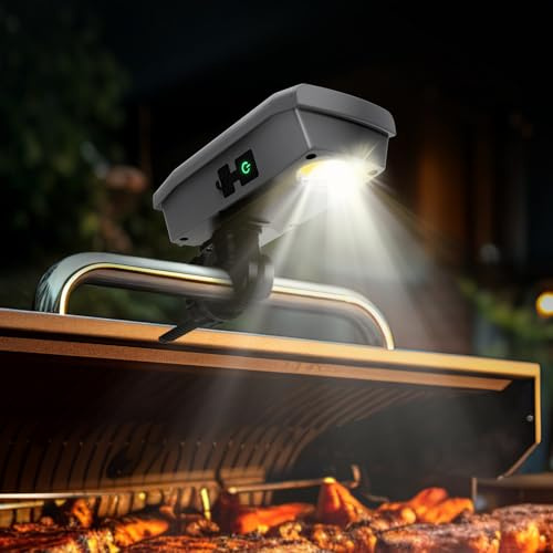 AuntyFey Solar Wiederaufladbare Grillleuchte für Outdoor Girll mit 360° Drehung Entwickelt für Blackstone & Weber Grills, Wasserdicht Hitzebeständig LED BBQ Licht für Blackstone Grillzubehör Geschenk