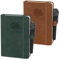 Notizbuch A6, 2 Stück Notizbücher A6, 80 GSM Papier 14,5x9,9cm, 192 Seiten Notizblock Blanko mit Gummizug, Taschen Notizbücher aus PU Leder für Schule, Arbeit und Meetings (Braun & Grün)
