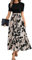 Spring Dress Cintrée Boheme Chic de Plage de Soiree Femme Robe de Soirée Col Rond Volants Été Elegant Soiree Fleurie Manche Courte Vente Flash Gris Clair Robe Fluide Mi Longue Gris Clair M