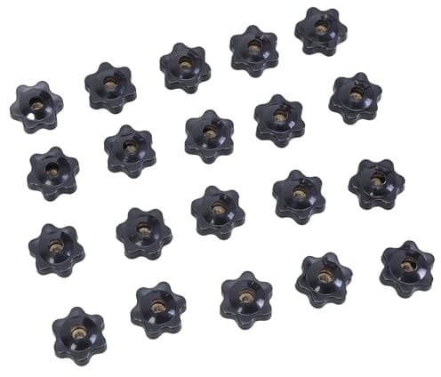 20pcs Star Head Clamp Nut Knob Plum Hand Tensioned Nut Handle Mechanical Thumb Knob Nut Star Head Clamp Knob