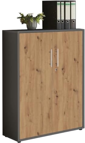Aktenschrank TABOR abschließbar Büroschrank in diversen Farbvarianten (anthrazit/Artisan Eiche)