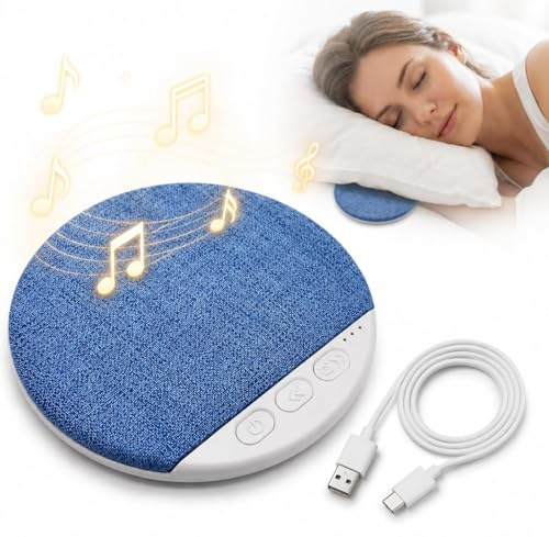 Altavoz de Almohada Bluetooth, Almohadas Altavoz Debajo de la Almohada para dormir con Ruido Blanco y Temporizador, Conducciones óseas Debajo de la Almohadas para Dormitorio, Hotel, Camping, Viajes