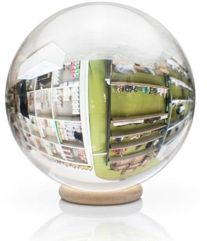 TENET Sfera di Cristallo Trasparente K9, per Divinazione, Guarigione e Fotografia, Decorazione con supporto (10 CM)