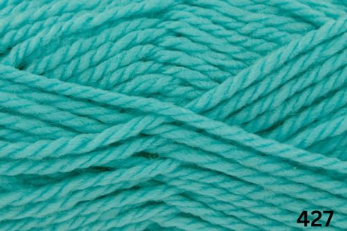 King Cole Simply Denim Chunky Knitting Wool - 100g Ball - 70% Acrylic 30% Wool Blend Yarn for Jumpers, Cardigans & Accessories (427 Aqua)
