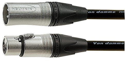 VAN DAMME XLR MIC LEAD, MALE TO FEM, 5M, BLACK