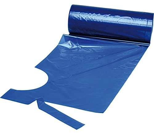 Wellsamed wellsaplast Patientenumhang Blau, Kleidungsschutz, Kittel Schürze Latz Einweg, 1-lagig, 1 Rolle à 200 Stück, 54 x 80 cm