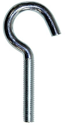 SN-TEC Schraubhaken/Wandhaken/Gewindehaken gebogen M4x40mm verzinkt (10 Stück)