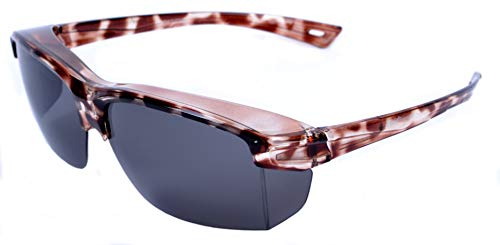 Rapid Eyewear ‘Vogue’ Schildpatt Polarisierte SONNENÜBERBRILLE für Damen. Überzieh Sonnenbrille für Brillenträger. Ideale Autobrille & Radbrille. UV400 Schutz. Überziehbrille