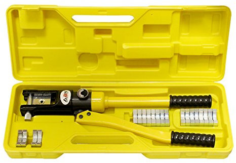 ABN Crimpadora hidráulica para cable y 11 molduras de crimpadora, 16 toneladas - Crimpadora de cable de batería