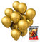 50x Luftballons gold metallic - Ø 35 cm für Geburtstag & Hochzeit & Party & Kindergeburtstag - Luft & Helium als Dekoration