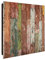 banjado® Großer Schlüsselkasten Glas/Schlüsselbox 30cm x 30cm mit 50 Haken - Motiv Buntes Holz/Schlüsselkasten modern für Schlüsselaufbewahrung mit beschreibbarer, magnetischer Glastür